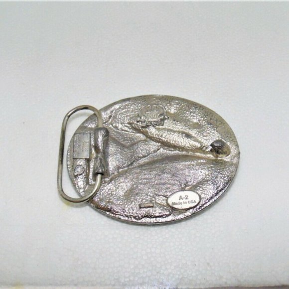 Eagle feathered Silver-Tone Vintage Belt Buckle 4"x3''~bx10 - Picture 3 of 5